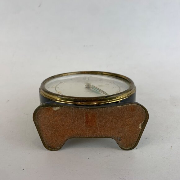 Vintage Overocean Eight Day Alarm Clock West Germany Brass - Picture 6 of 8